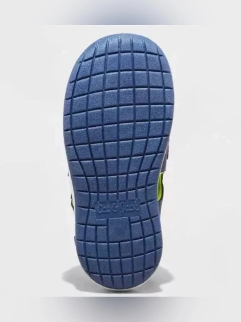 Cat & Jack Hank Boys Blue Lime Closed Toe Summer Sandals Hook Loop Strap 12T NWT